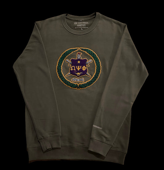 SOLD OUT!!! LIMITED RUN: Army Green 1914 Escutcheon Crew